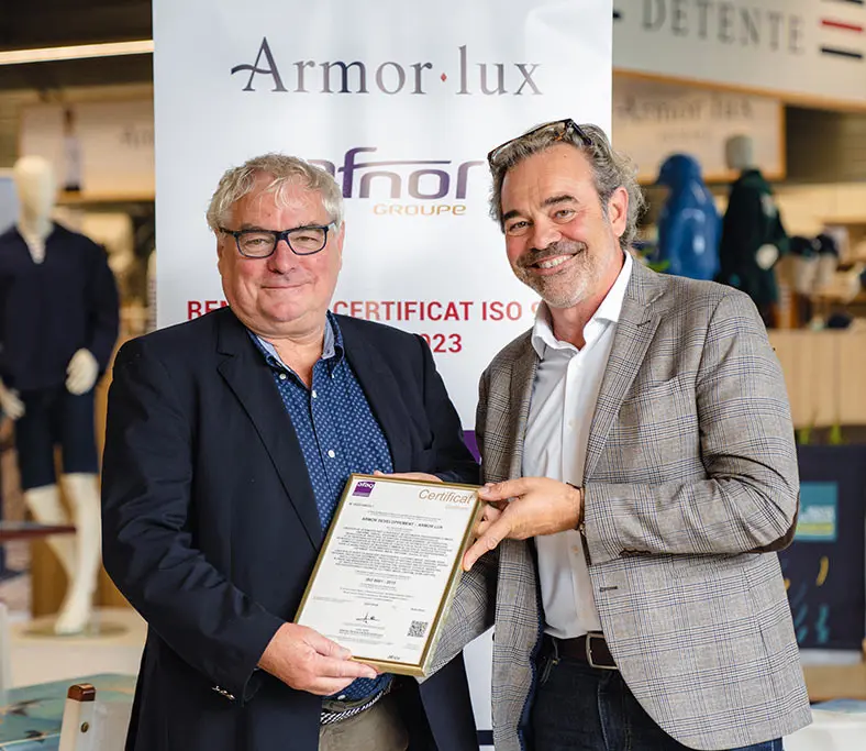 Breton company Armor-Lux to receive ISO9001 certificate in September 2023（©AFNOR/DR）