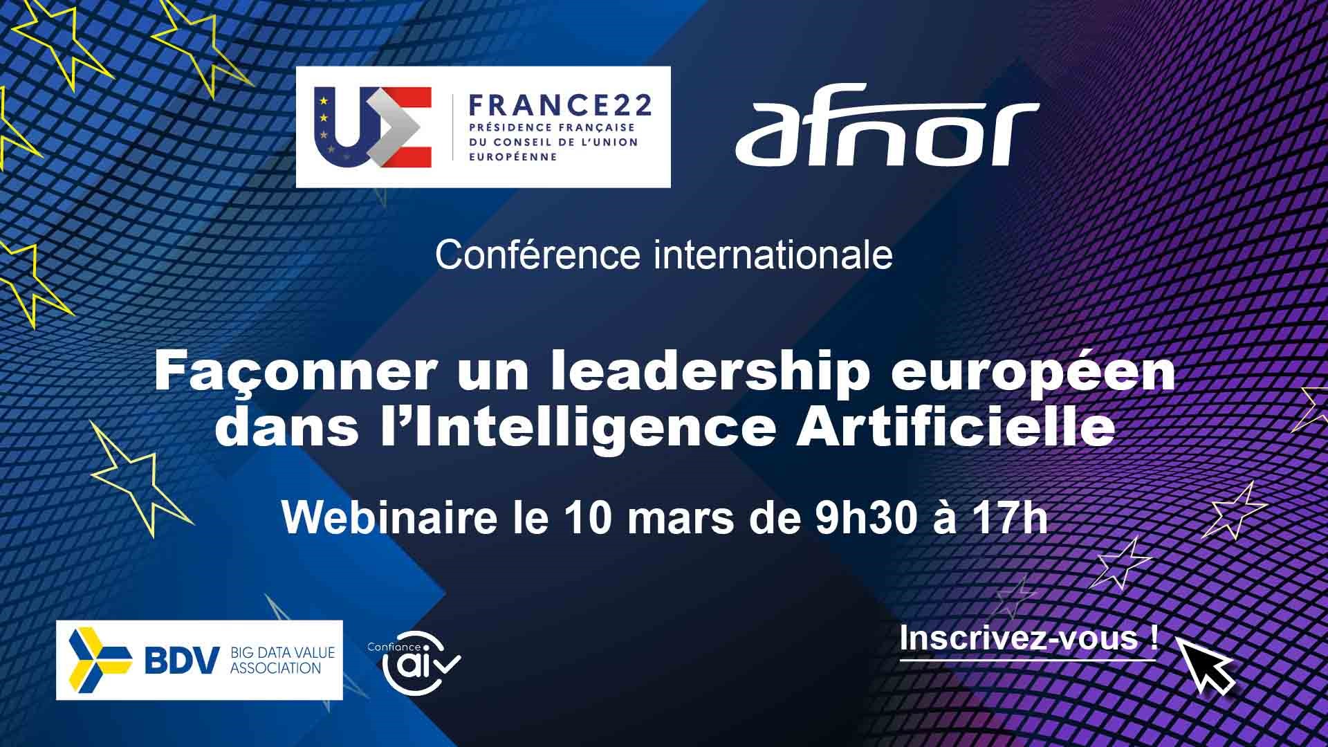 Conférence internationale Afnor, façonner un leadership européen dans l'intelligence Artificielle