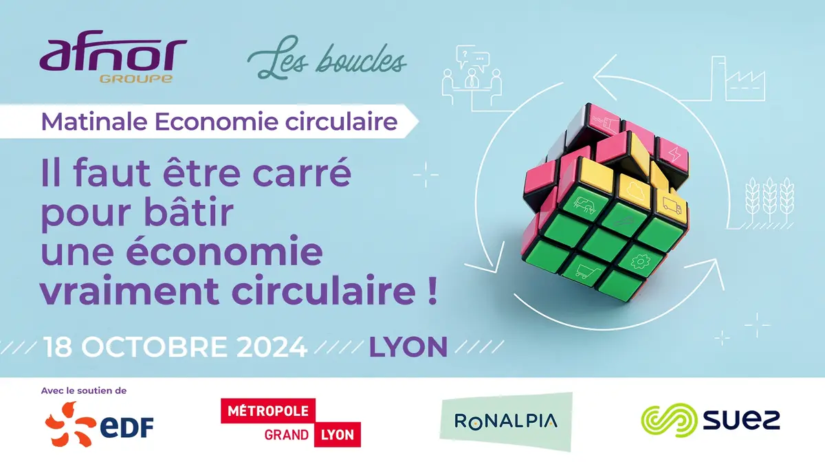 Invitation à une conférence sur l'économie circulaire, le 18 octobre 2024 à Lyon.