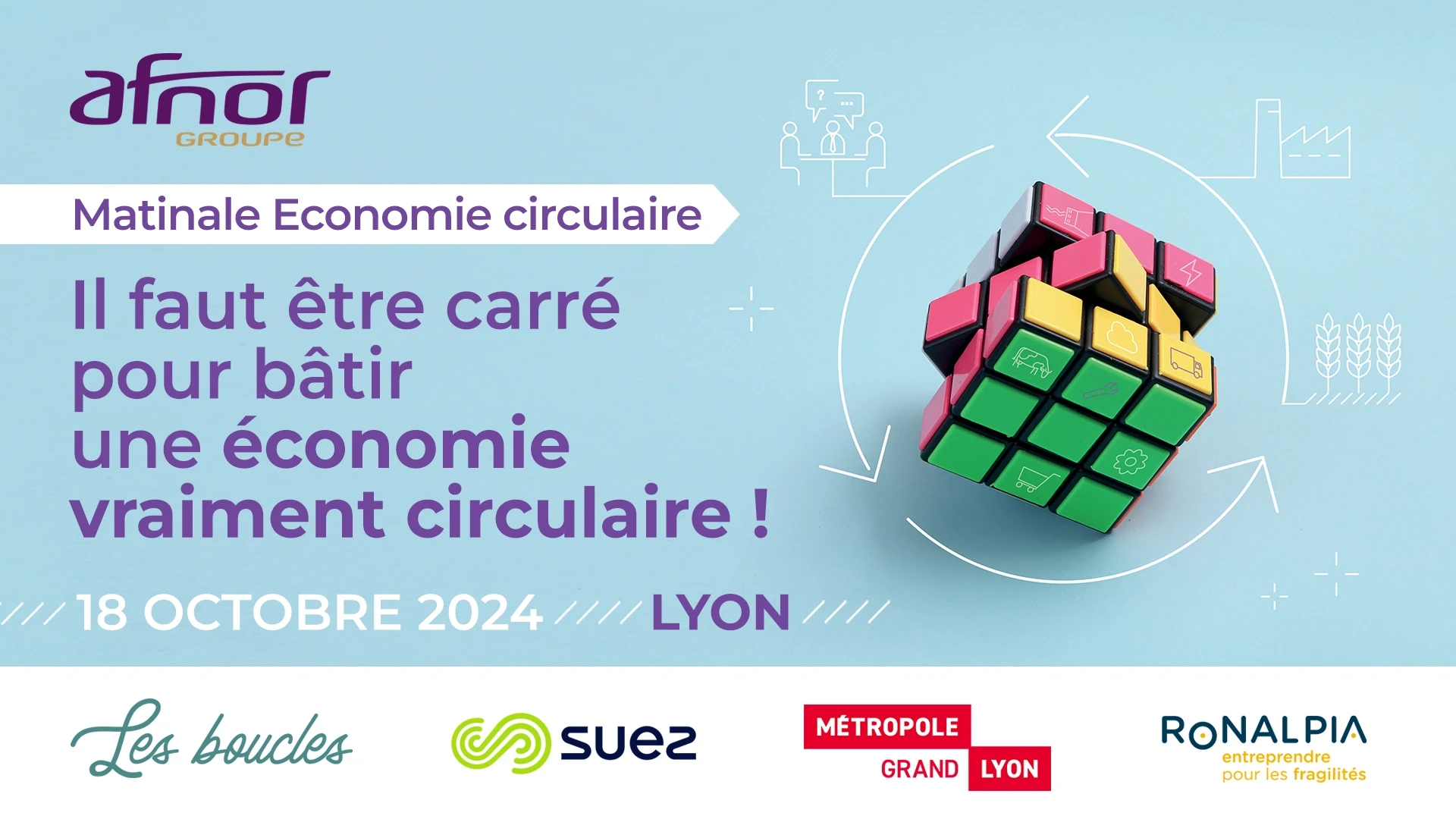 Invitation à une conférence sur l'économie circulaire, le 18 octobre 2024 à Lyon.