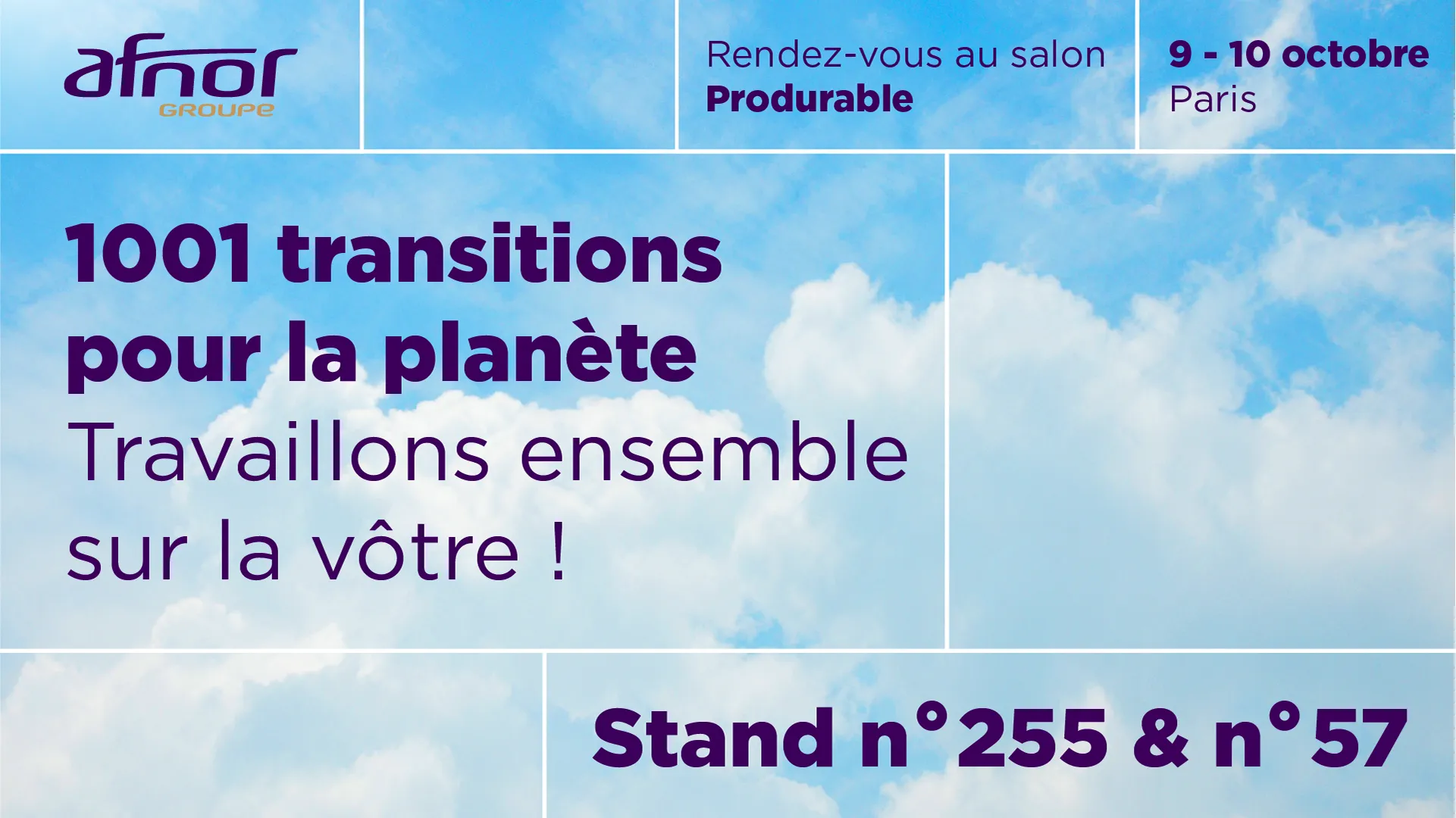 Invitation au salon Produrable le 9 et 10 octobre - Stand n°255 et stand n° 57